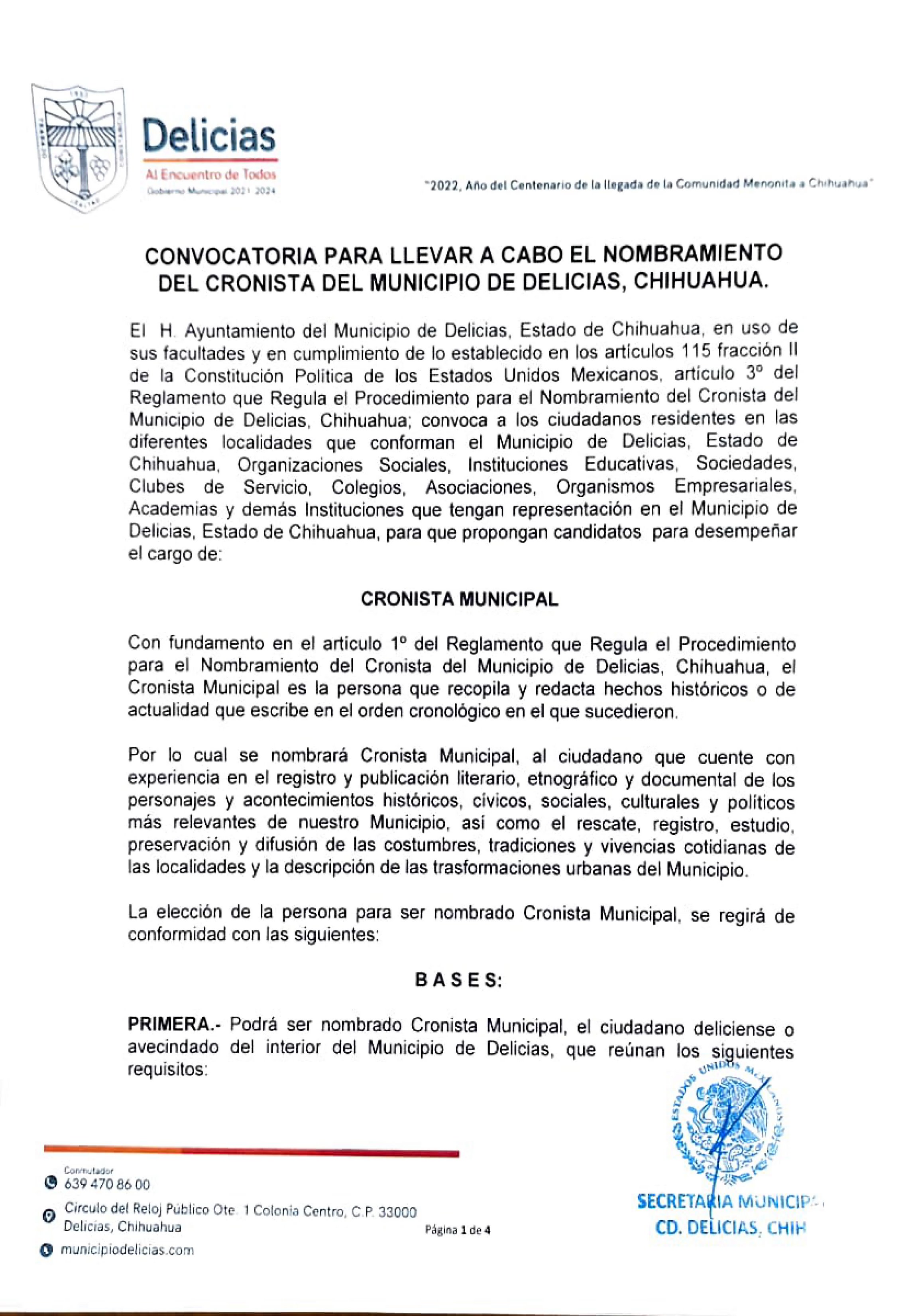 convocatoria del cronista página 1