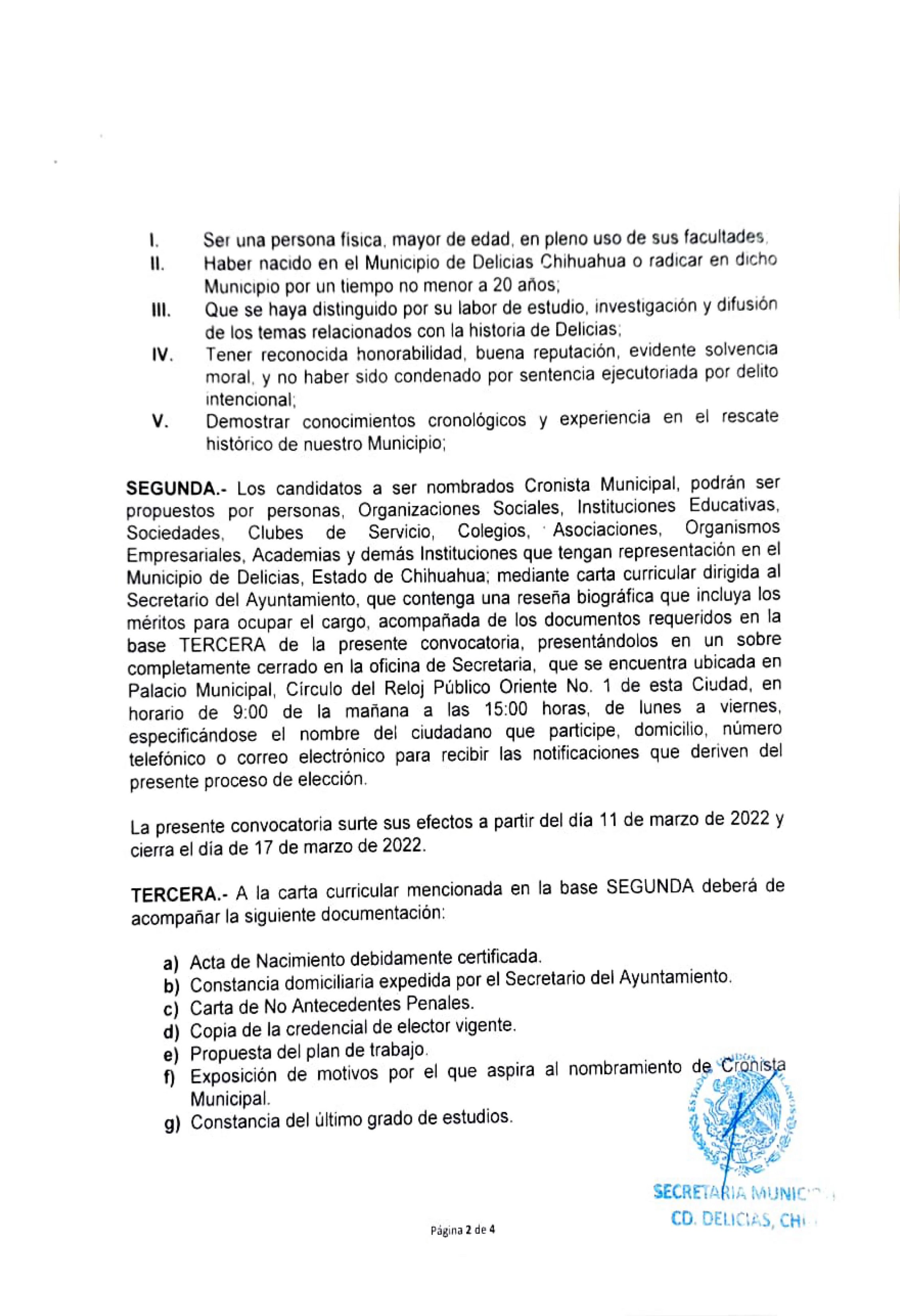 convocatoria del cronista página 2