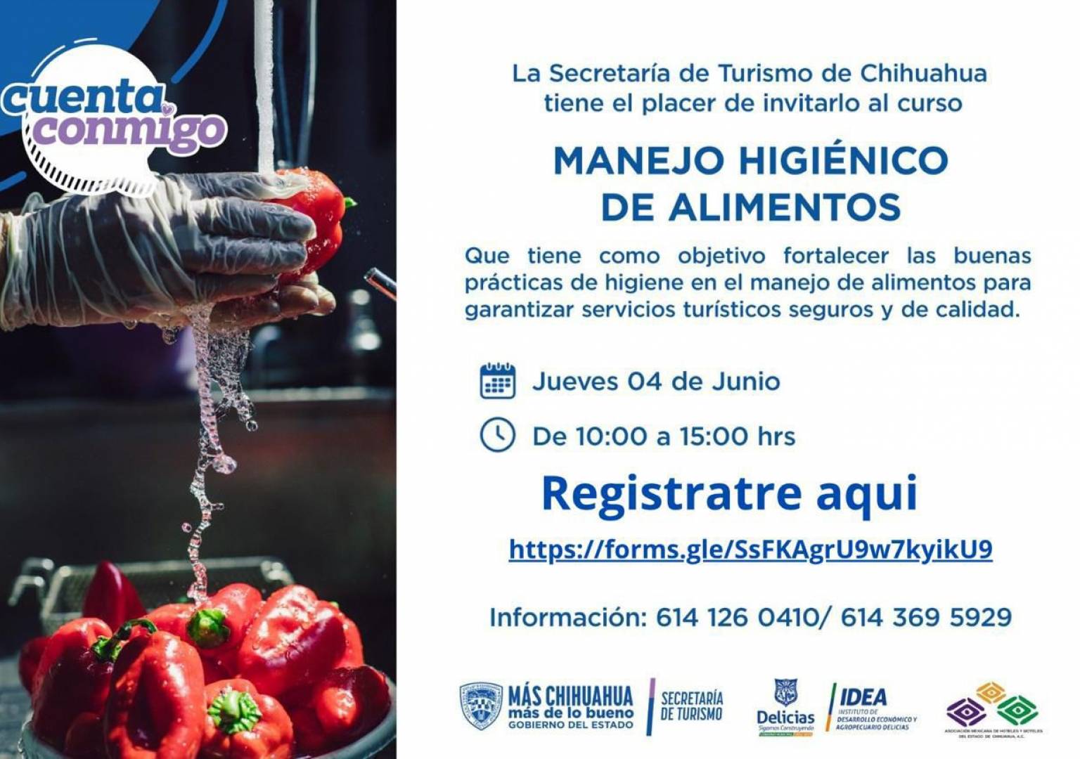 Invita IDEA a participar en curso de manejo higiénico de alimentos en Delicias